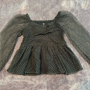 Gap Girls fancy top size Medium black and gold